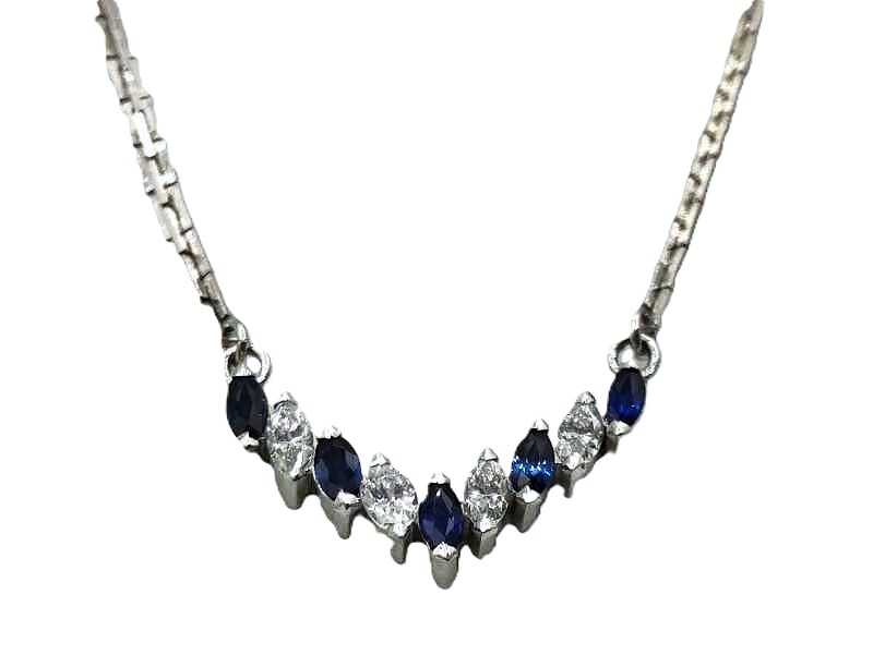 宝石買取 Pt900 サファイヤ ダイヤモンド ネックレス