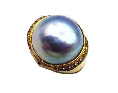 宝石買取 K18 マベパール ダイヤモンド リング