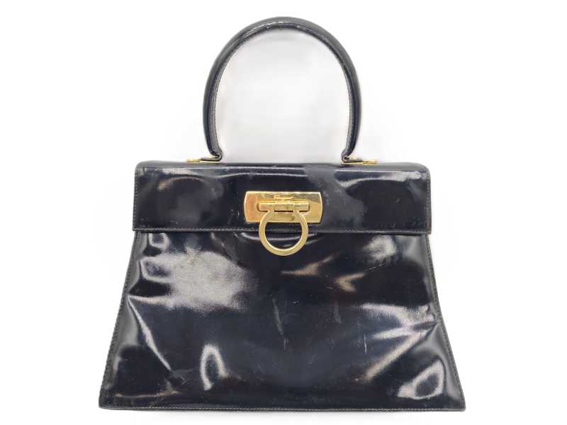 フェラガモ買取 ハンドバッグ エナメルレザー