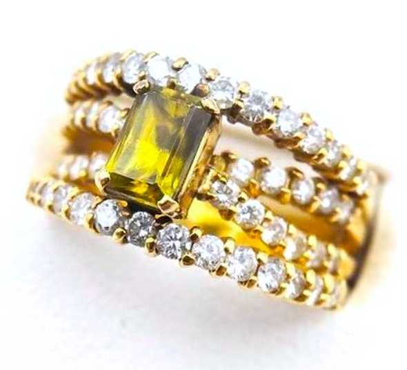 宝石買取　スフェーンダイヤモンドリング　750