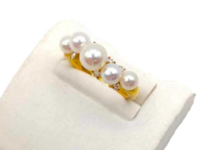 宝石買取 K18 ベビーパール ダイヤモンド リング