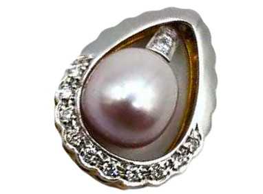 宝石買取 K18 パール ダイヤモンド ペンダントトップ