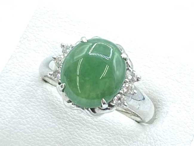 宝石買取 プラチナ台 翡翠 ダイヤモンド デザインリング
