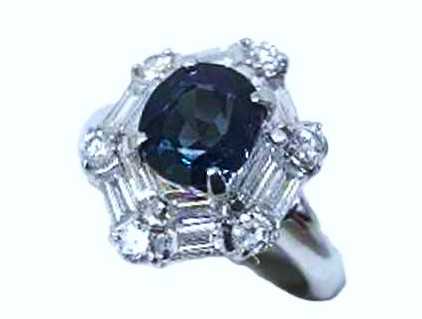 宝石買取 Pt900 アレキサンドライト ダイヤモンド リング