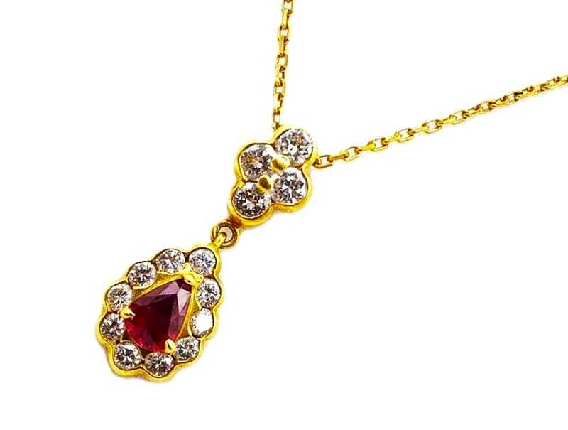 宝石買取 K18 ルビー ダイヤモンド ネックレス