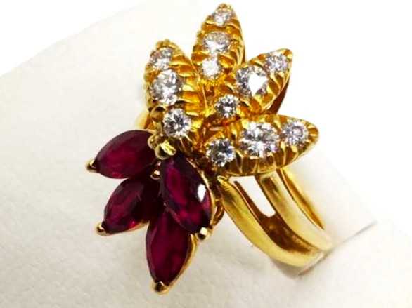 宝石買取 750YG ルビー ダイヤモンド リング
