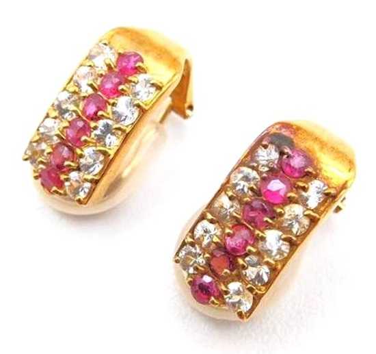 宝石買取　ルビーダイヤモンドイヤリング　K18