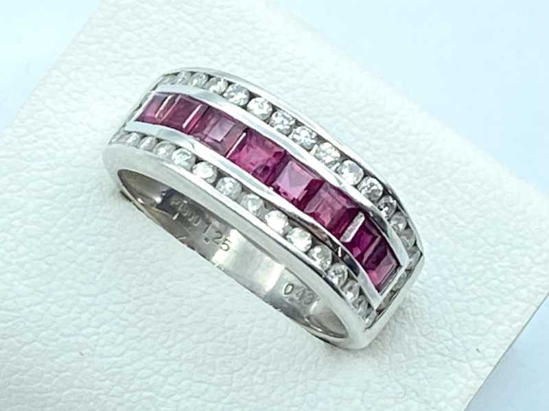 宝石買取 プラチナ台 ルビー ダイヤモンド デザインリング