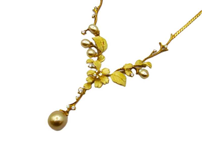 宝石買取 K18 パール ダイヤモンド ネックレス