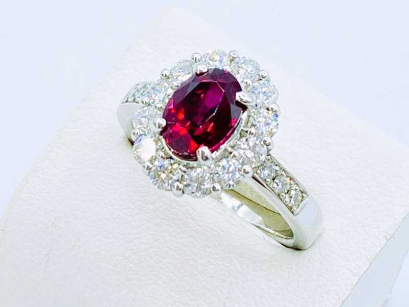宝石買取 プラチナ台 ルビー ダイヤモンド デザインリング