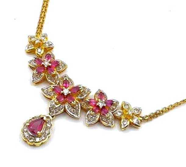 宝石買取　ルビーダイヤモンドネックレス　K18