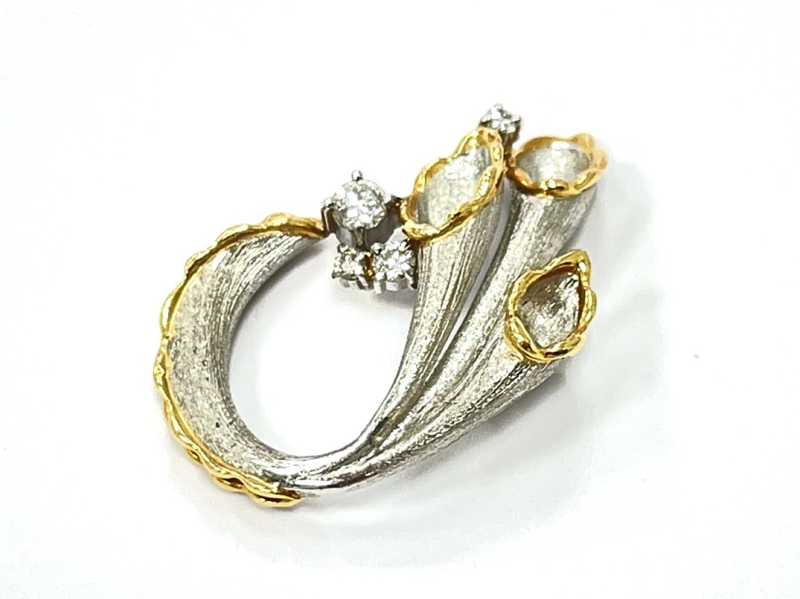 ダイヤモンド買取 作家物プラチナ金ペンダント