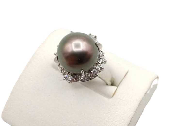 宝石買取 Pt900 ブラックパール ダイヤモンド リング