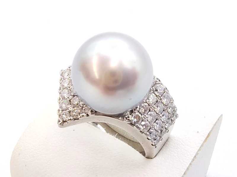 宝石買取 プラチナ台 パール ダイヤモンド デザインリング
