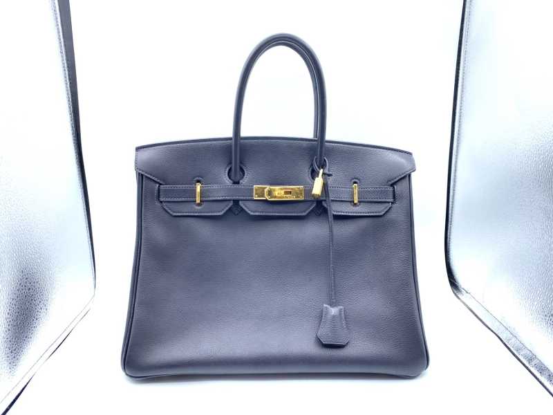 エルメス買取 バーキン35 トゴ ブルーインディゴ G金具 □D刻