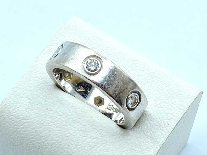 カルティエ買取 750WG ラブリング フルダイヤ #55