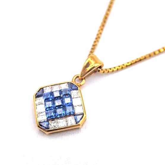 宝石買取　サファイアダイヤモンドネックレス　750