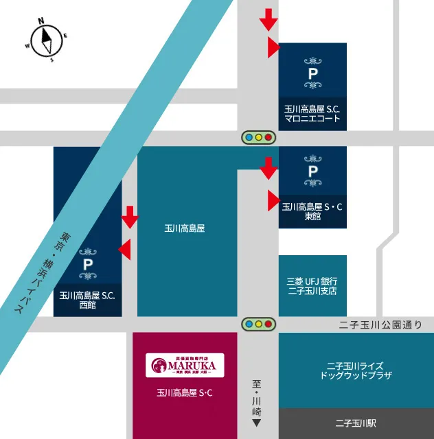 玉川髙島屋S･C店の近隣駐車場のご案内