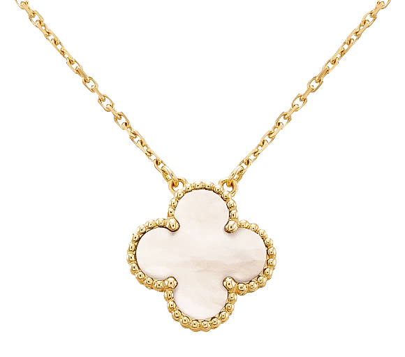 ヴァンクリーフ&アーペル<br />
ヴィンテージアルハンブラネックレス<br />
ホワイトシェル VCARA45900<br />
付属品完品