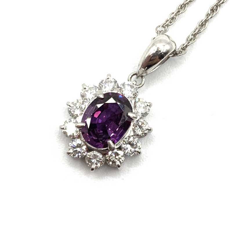 ネックレス プラチナ サファイア ダイヤ Ｐｔ８５０