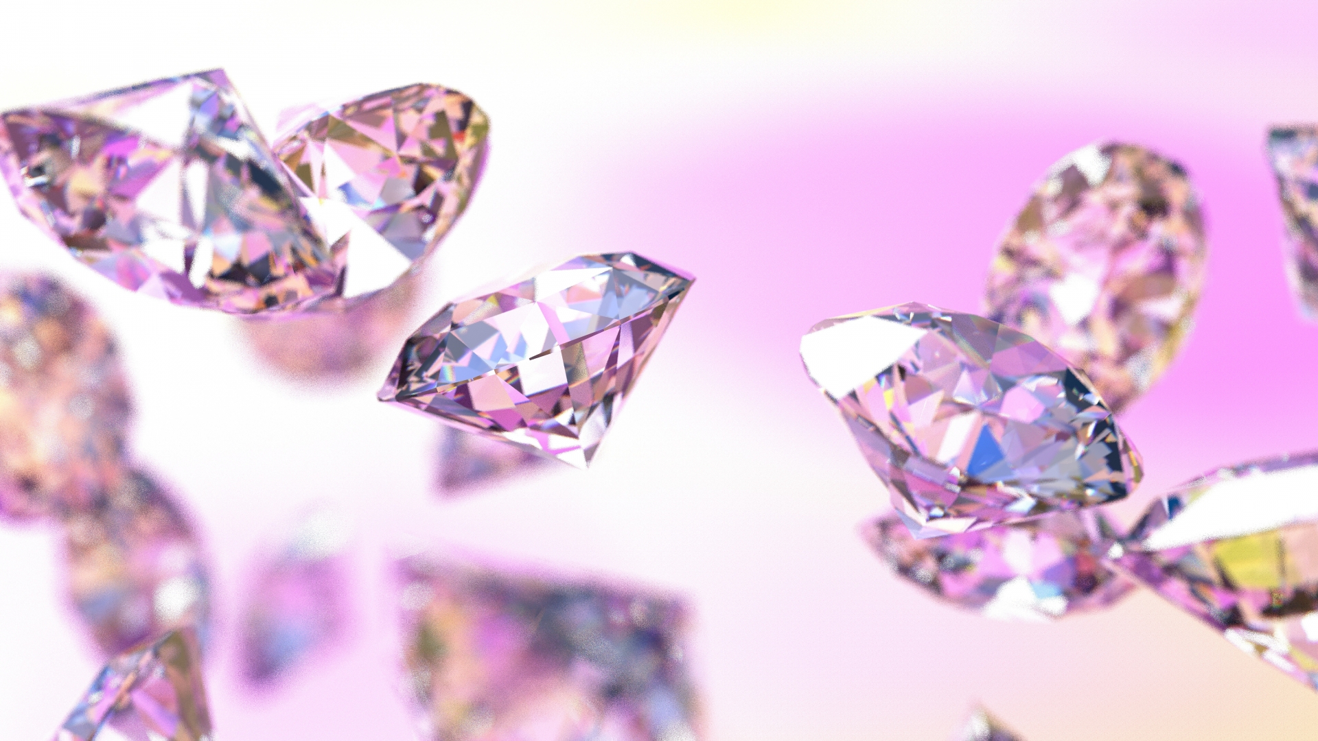 ピンク背景のダイヤモンド