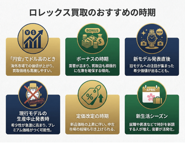 ロレックス買取のおすすめの時期