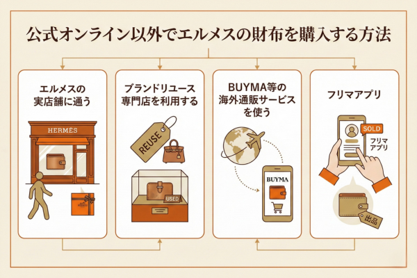 公式オンライン以外でエルメスの財布を購入する方法
