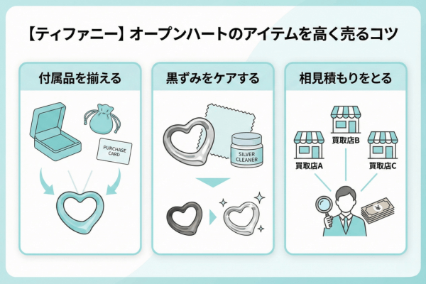 【ティファニー】オープンハートのアイテムを高く売るコツ