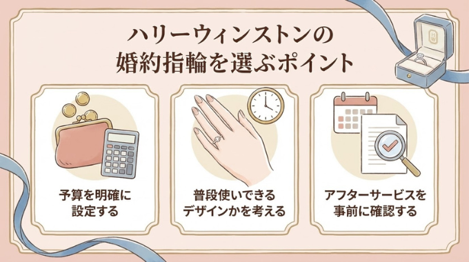 ハリーウィンストンの婚約指輪を選ぶポイント