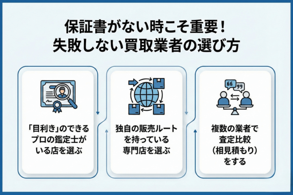 保証書がない時こそ重要！失敗しない買取業者の選び方