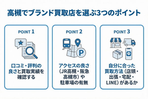 高槻でブランド買取店を選ぶ3つのポイント