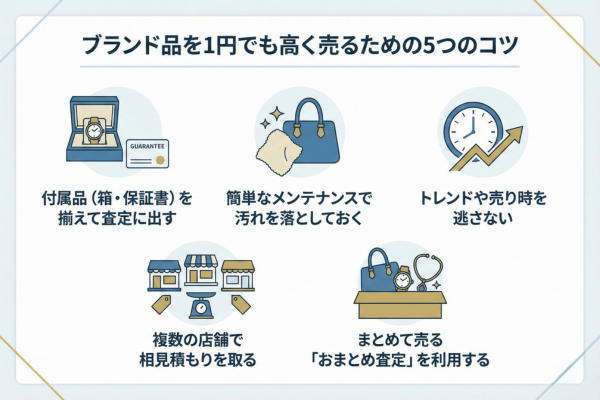 ブランド品を1円でも高く売るための5つのコツ