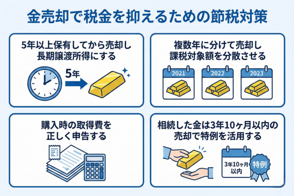 金売却で税金を抑えるための節税対策