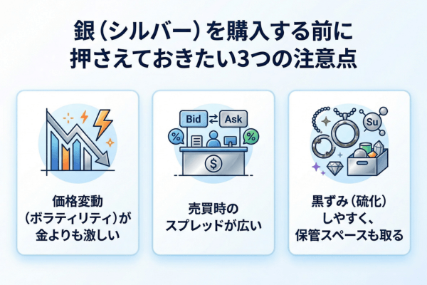 銀（シルバー）を購入する前に押さえておきたい3つの注意点