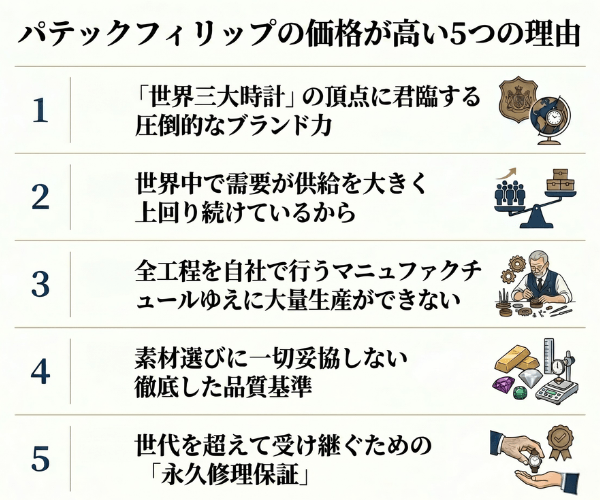パテックフィリップの価格が高い5つの理由