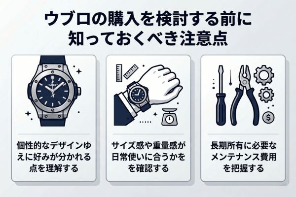 ウブロの購入を検討する前に知っておくべき注意点