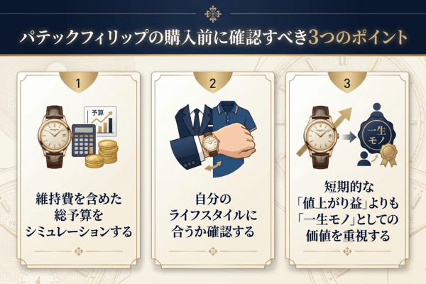 パテックフィリップの購入前に確認すべき3つのポイント