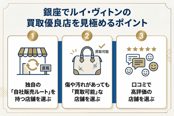 銀座でルイ・ヴィトンの買取優良店を見極めるポイント