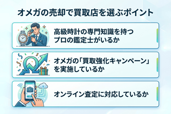 オメガの売却で買取店を選ぶポイント