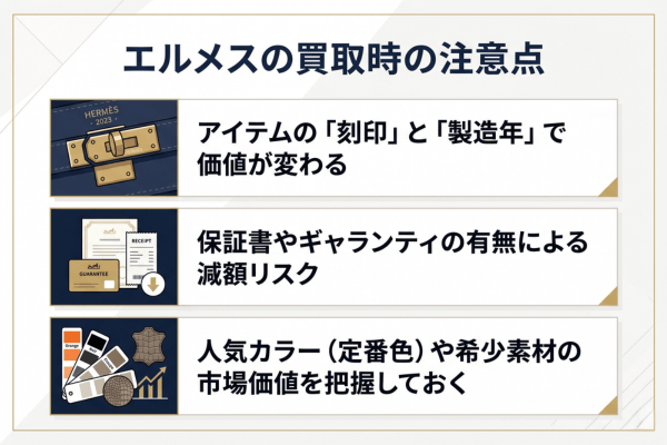 エルメスの買取時の注意点