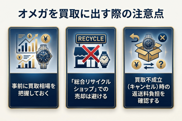 オメガを買取に出す際の注意点