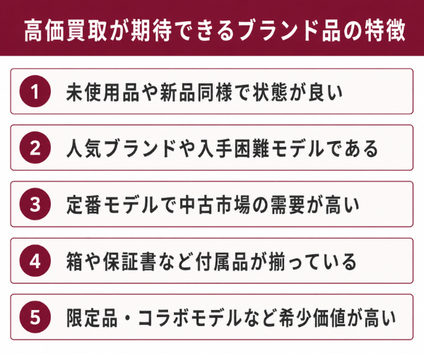 高価買取が期待できるブランド品の特徴
