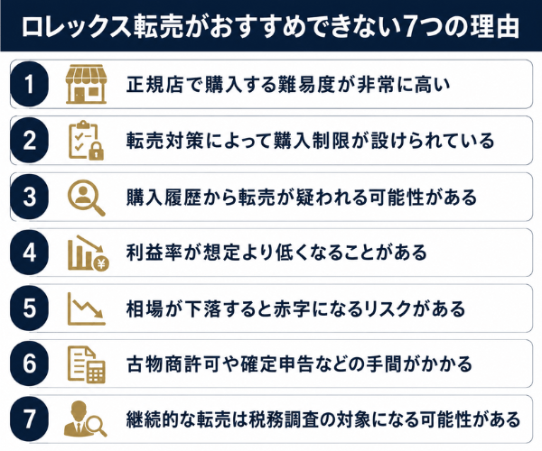 ロレックス転売がおすすめできない7つの理由