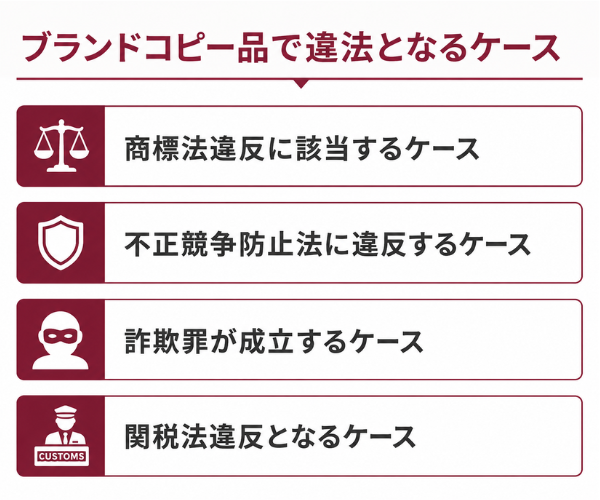 ブランドコピー品で違法となるケース