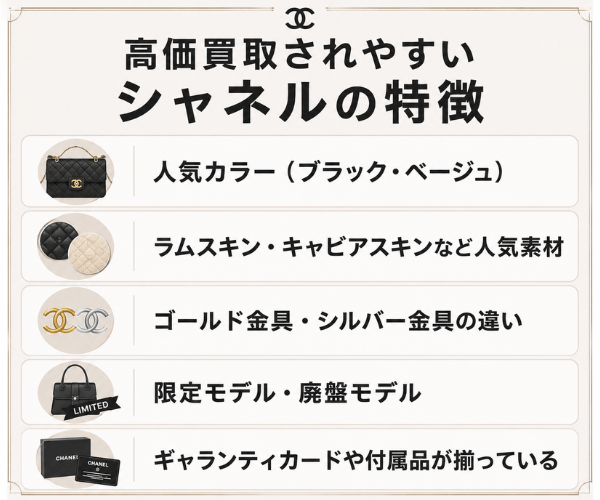 高価買取されやすいシャネルの特徴