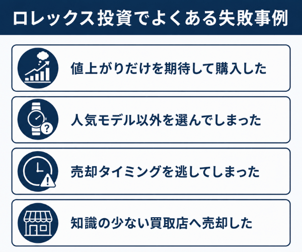 ロレックス投資でよくある失敗事例