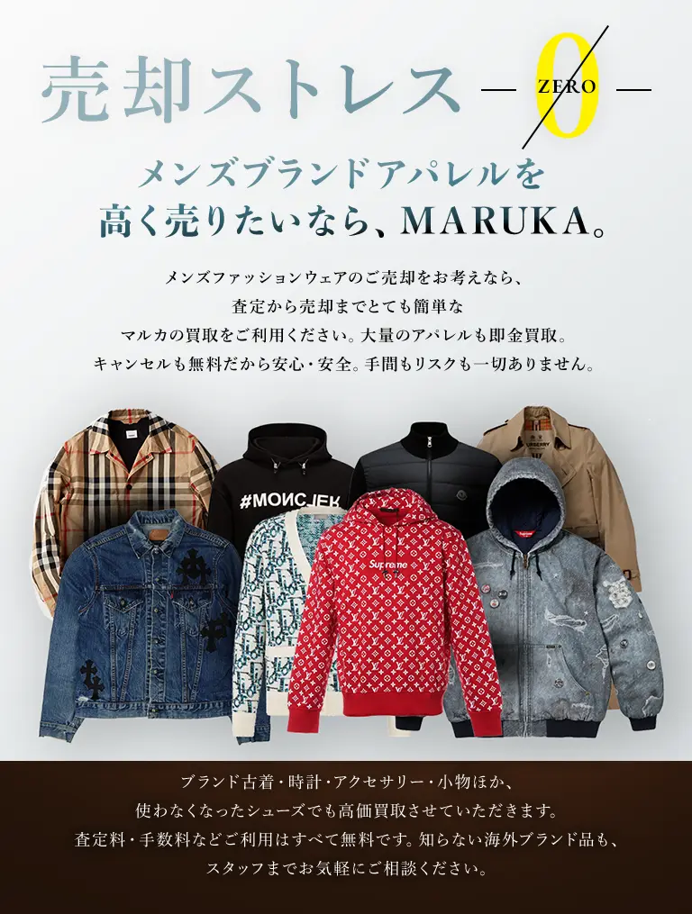 メンズブランドアパレルを高く売りたいなら、MARUKA