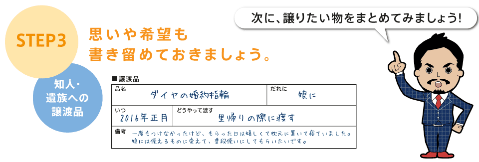 思いや希望も書き留めておきましょう